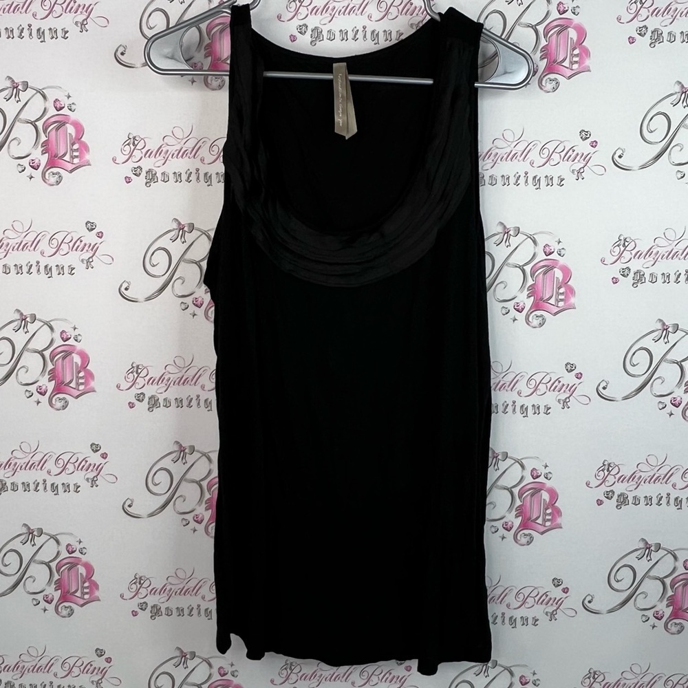 Dazzle everyday tank top swoop neck shirt top Chic Black Sleeveless Tank Top